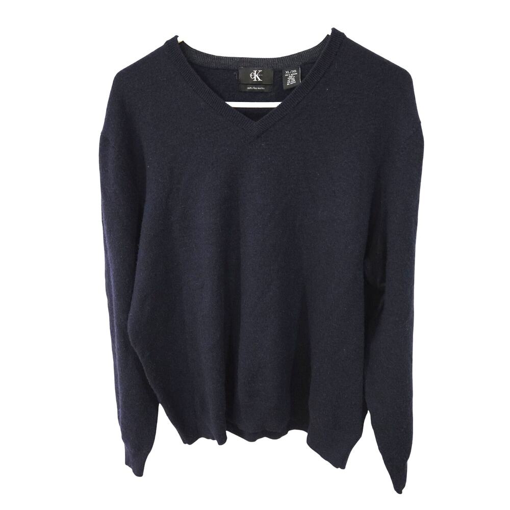 Calvin Klein Sz XL Mens Navy Blue Pullover Sweater